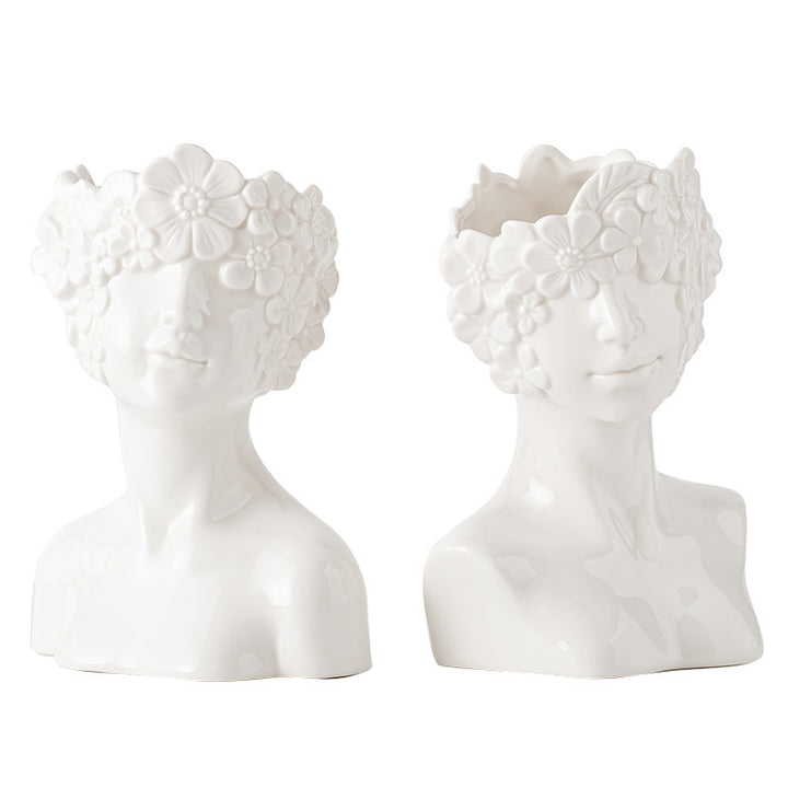 Decorative Flowers Face Pot