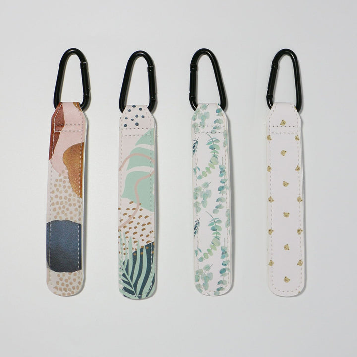 Patterned Leatherette Strap with Metal Carabiner Attachment