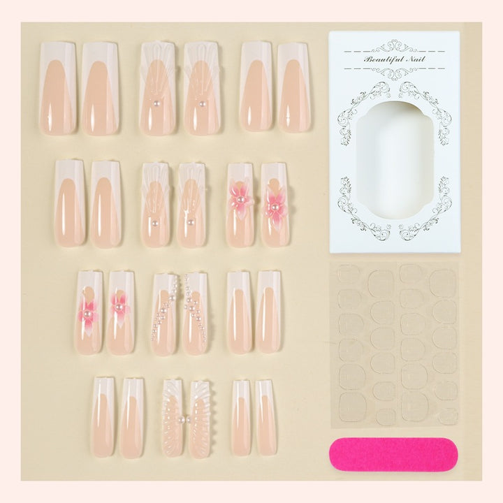 Artificial nail set with elegant flower and glamour decorations Stornfield