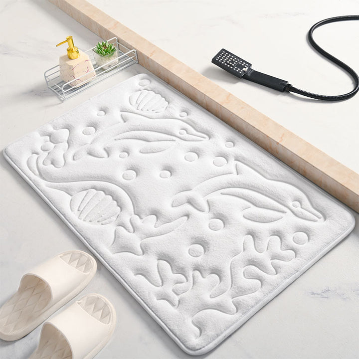 Decorative Bath Mat with Dolphin Design Stornfield