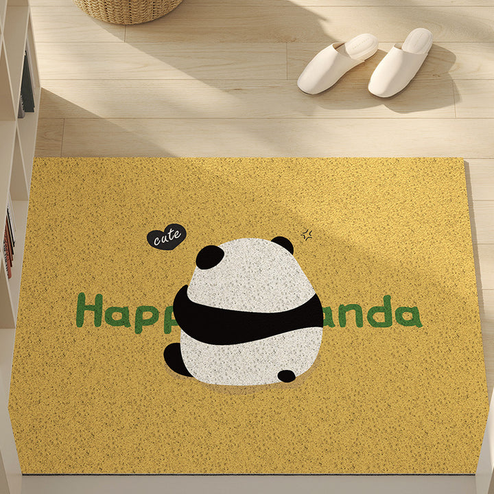 Playful Panda-Themed Floor Mat