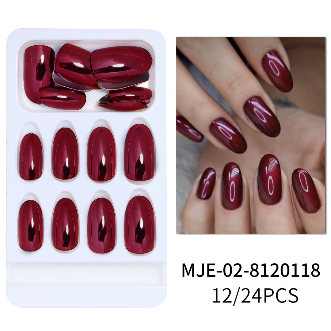 Luxury Glossy Almond-Shaped Press-On Nails Stornfield