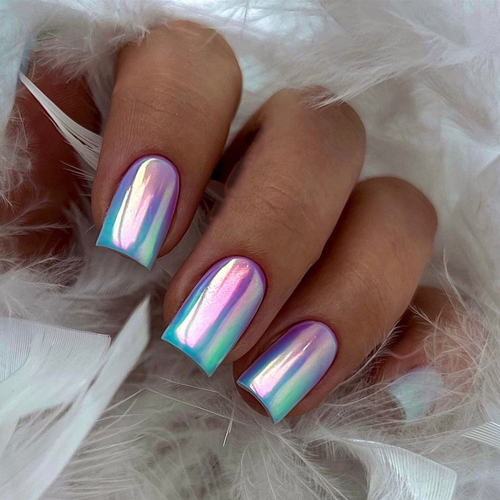 Artificial nail art in holographic design Stornfield