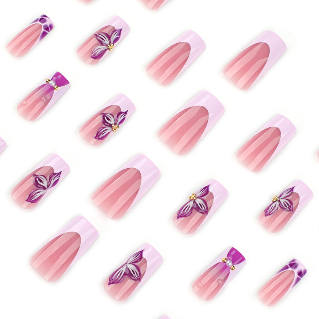 Artistic Nail Extensions with Floral Decor Stornfield