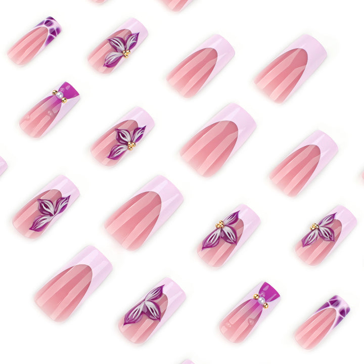 Artistic Nail Extensions with Floral Decor Stornfield