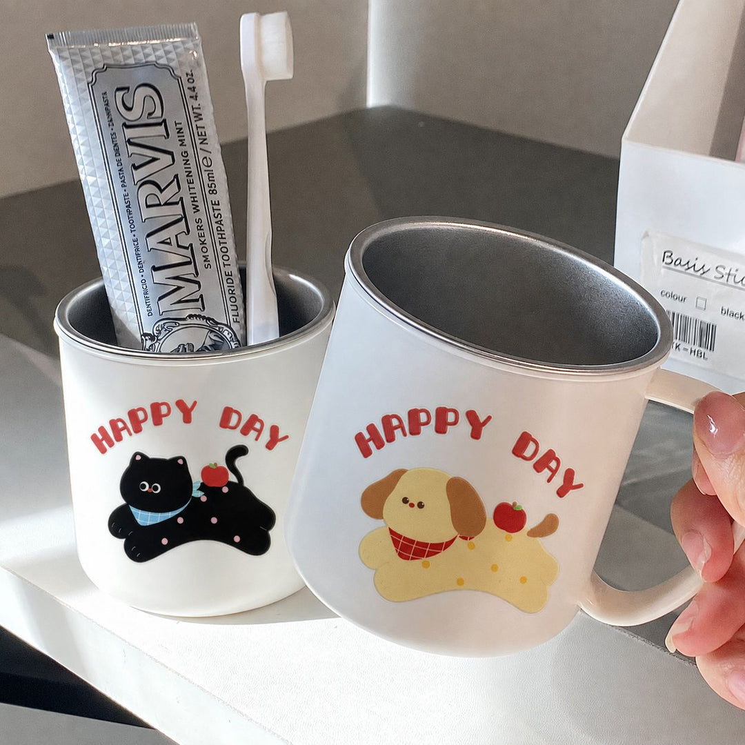 Ceramic mug with playful cat motif and cheerful inscription Stornfield