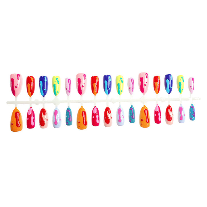 Artistic Drip-Inspired Press-On Nail Art Stornfield