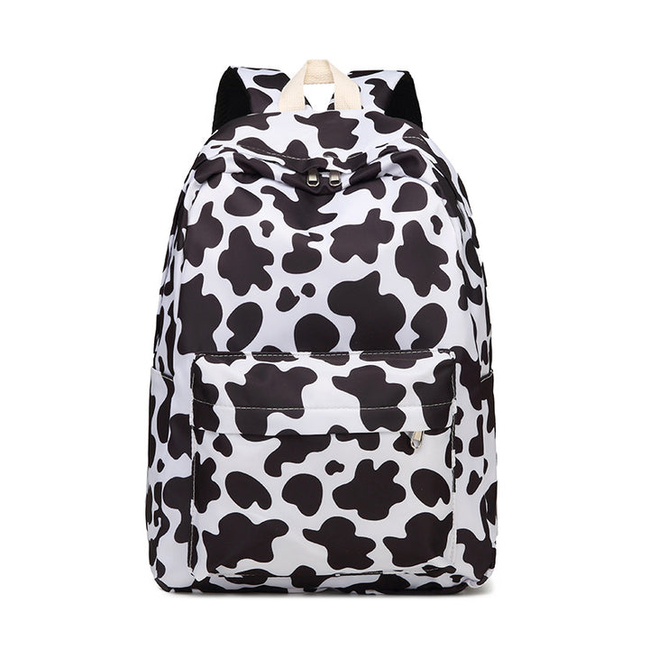 Stylish Cow Print Backpack and Accessory Set Stornfield