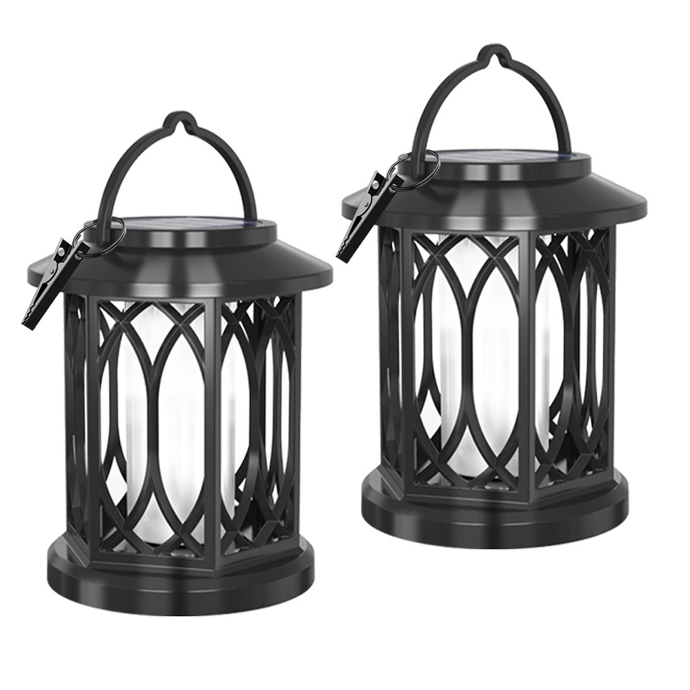 Decorative Solar Hanging Lantern With Metal Lattice Panels Stornfield