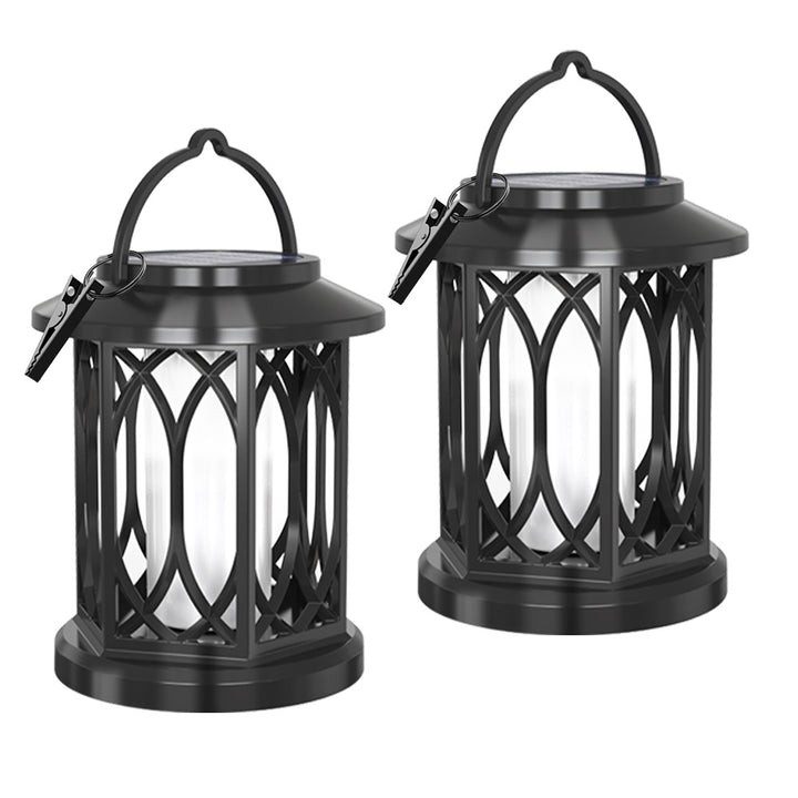 Decorative Solar Hanging Lantern With Metal Lattice Panels Stornfield