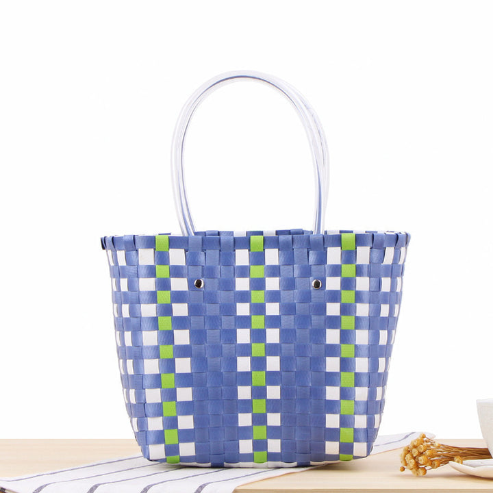 Braided shopping bag with colorful pattern Stornfield