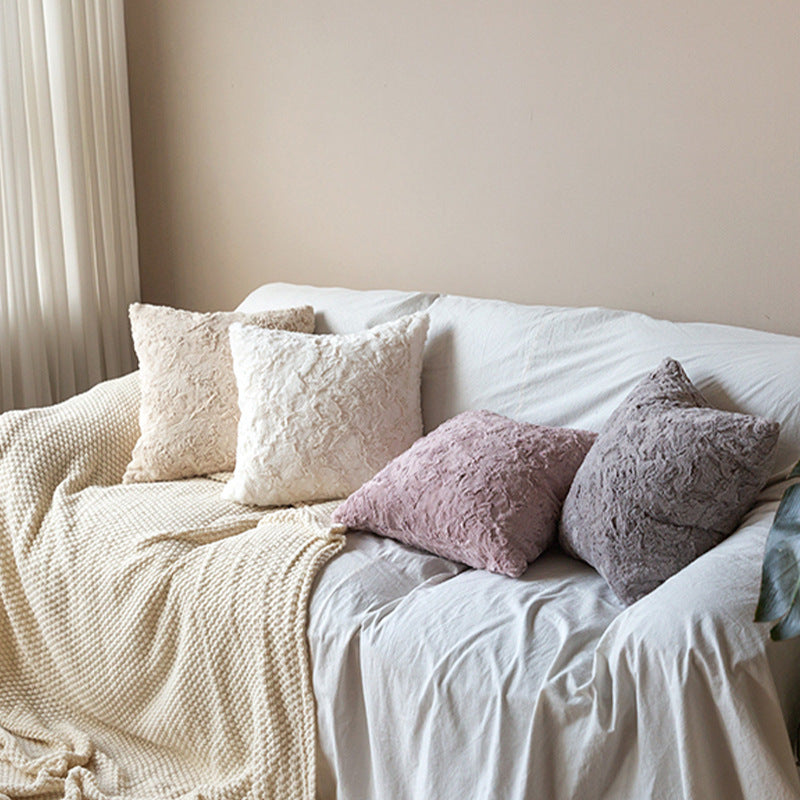 Cozy decorative cushion with textured surface