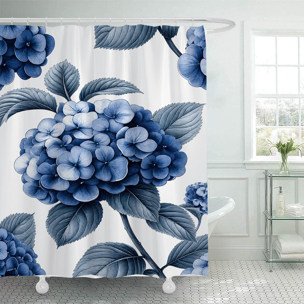 Floral Hydrangea Pattern Shower Curtain Stornfield