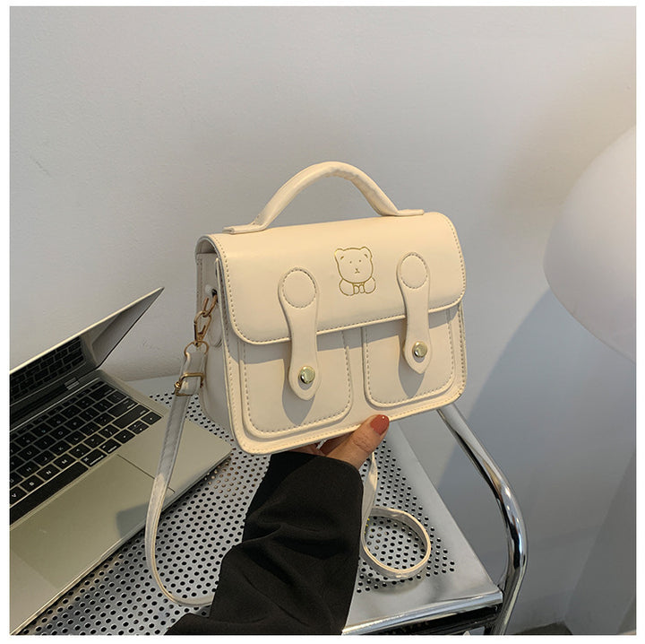 Cute Cartoon-Embellished Mini Satchel