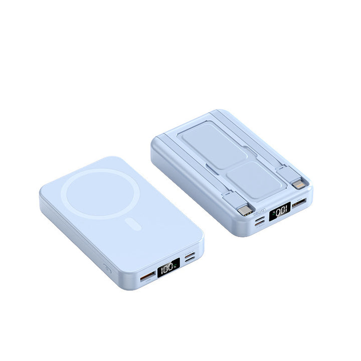 Portable power bank with integrated Qi charging function and digital capacity display Stornfield