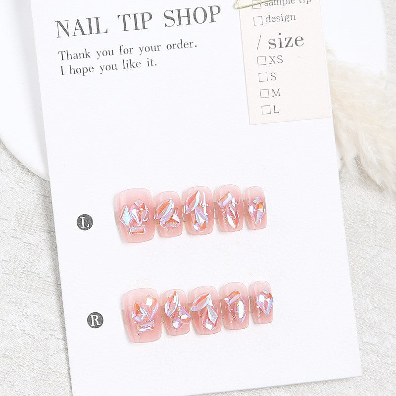Acrylic nail set with sparkling holographic accents Stornfield