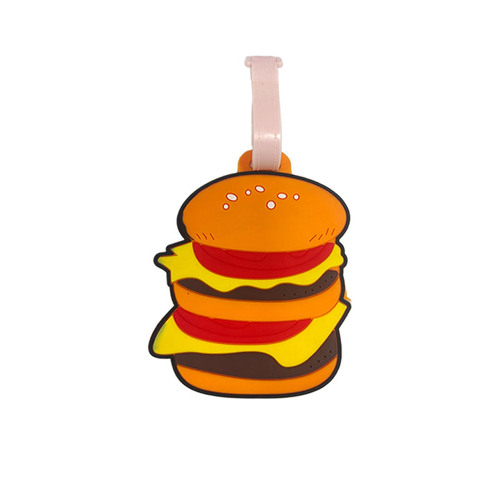 novelty burger shaped silicone luggage tag with flexible strap Stornfield