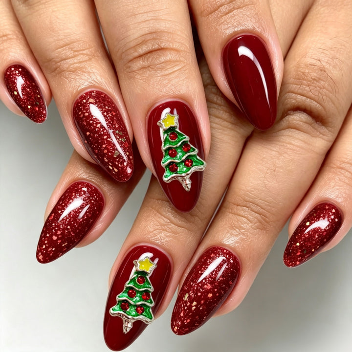 Artificial nails with festive Christmas design Stornfield