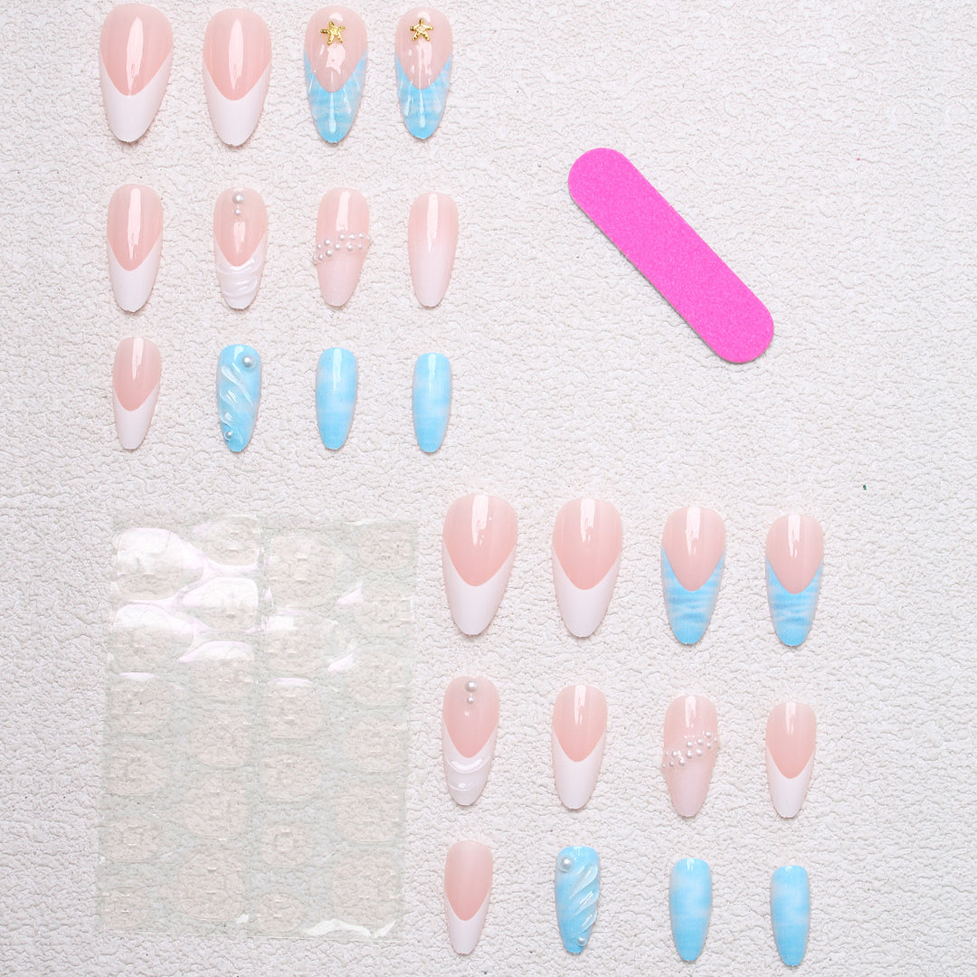 Creative artificial nails with maritime motifs Stornfield
