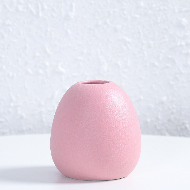 Contemporary Egg-Shaped Ceramic Flower Vase Stornfeild
