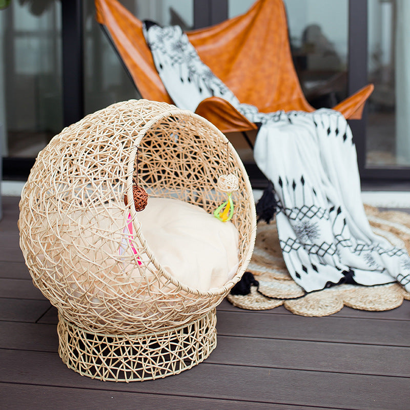 Beef Cat Bed Made of Rattan Stornfield