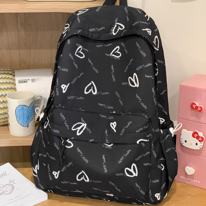 Playful Heart-Patterned Backpack Stornfield