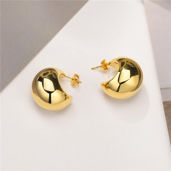 Shiny stainless steel stud earrings Stornfield