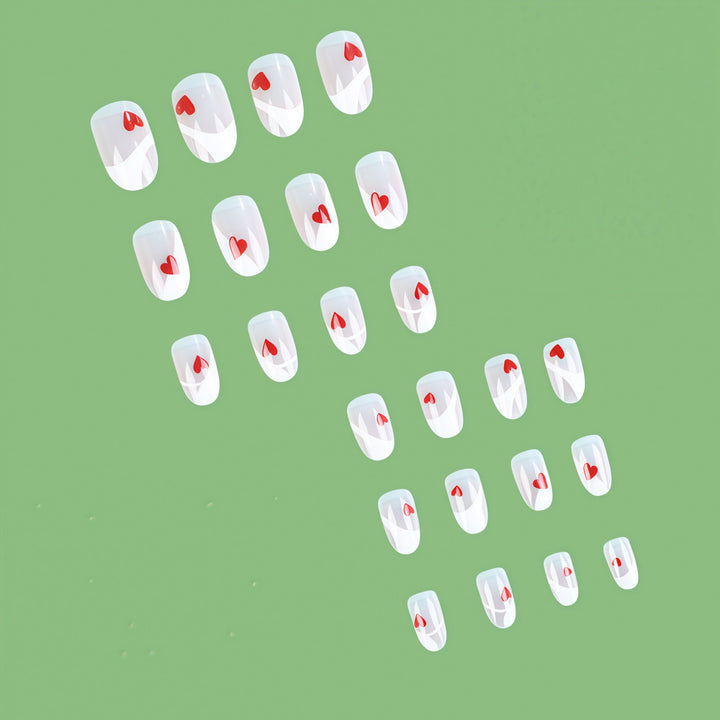 Artificial nails with romantic heart design Stornfield
