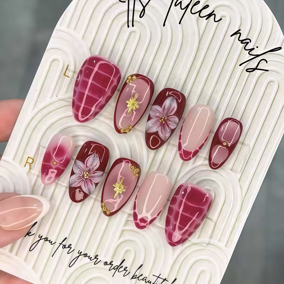 Floral Design Press-On Nail Set