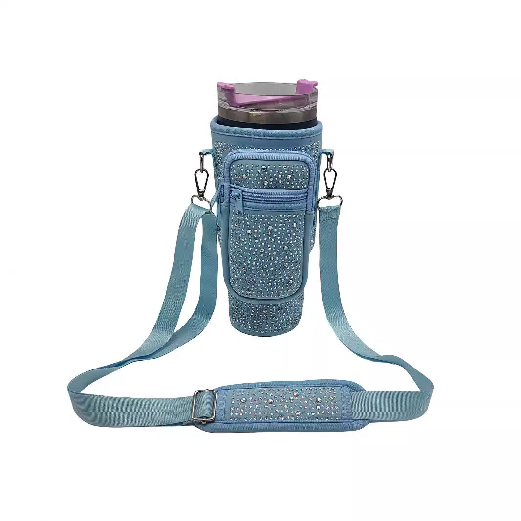 Ladies drinking bottle cover with sparkling rhinestones Stornfield
