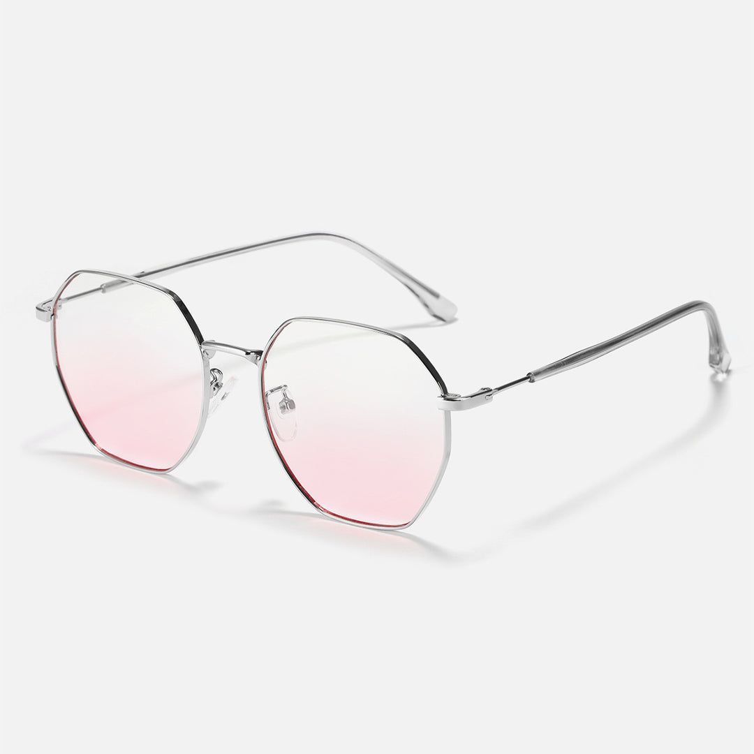 Women fashionable octagonal sunglasses with trendy metal frame Stornfield