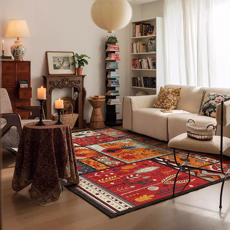Vintage Floral Collage Area Rug