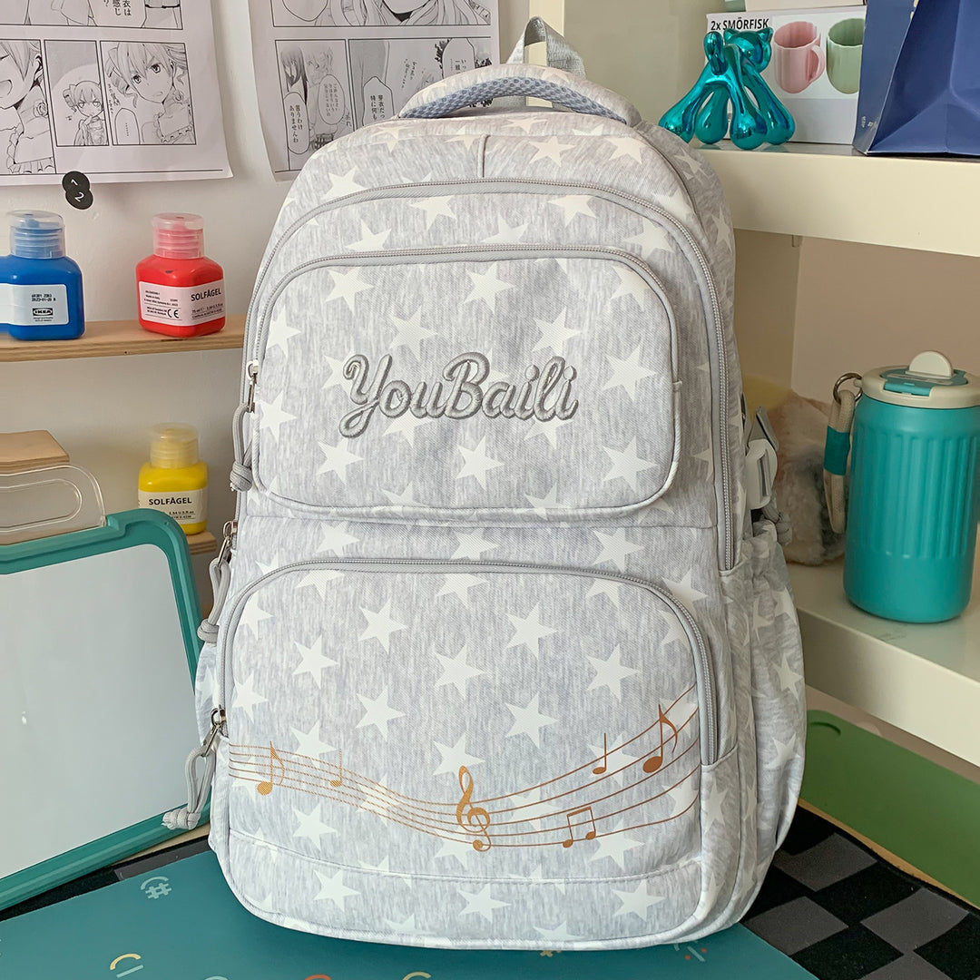 Star-Patterned Canvas Backpack Stornfield