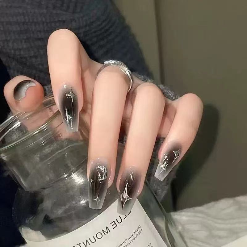 Glamorous artificial nails with rhinestone details Stornfield