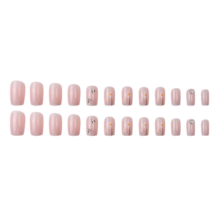 Glittery Floral Press-On Nail Set Stornfield