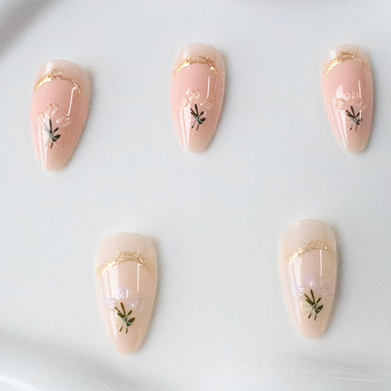 Artistic Long Almond-Shaped Nail Art Enhancements Stornfield