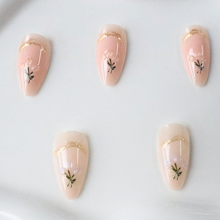 Artistic Long Almond-Shaped Nail Art Enhancements Stornfield