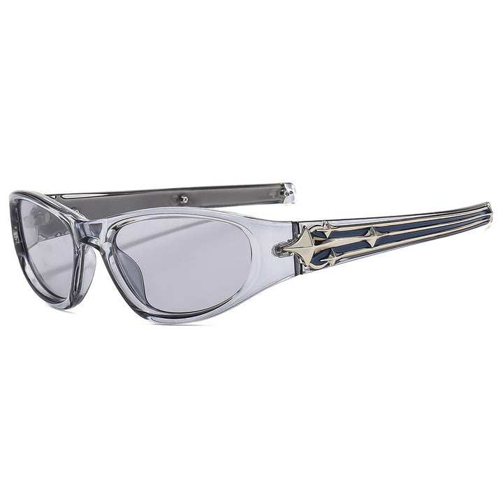 Fashion-Forward Shield Sunglasses with Decorative Frame Design Stornfield