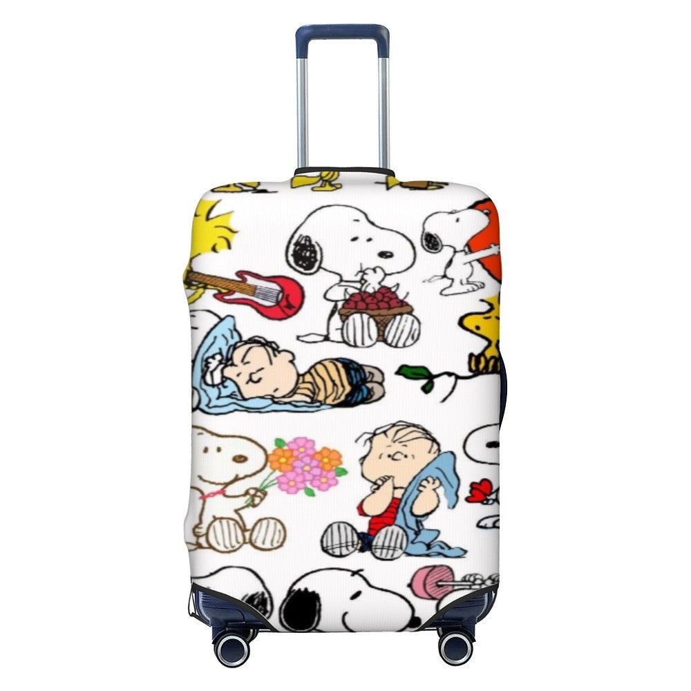 Unisex nano elastic suitcase cover with Snoopy comic motif, stretchy protective cover for trolley with four wheels Stornfield