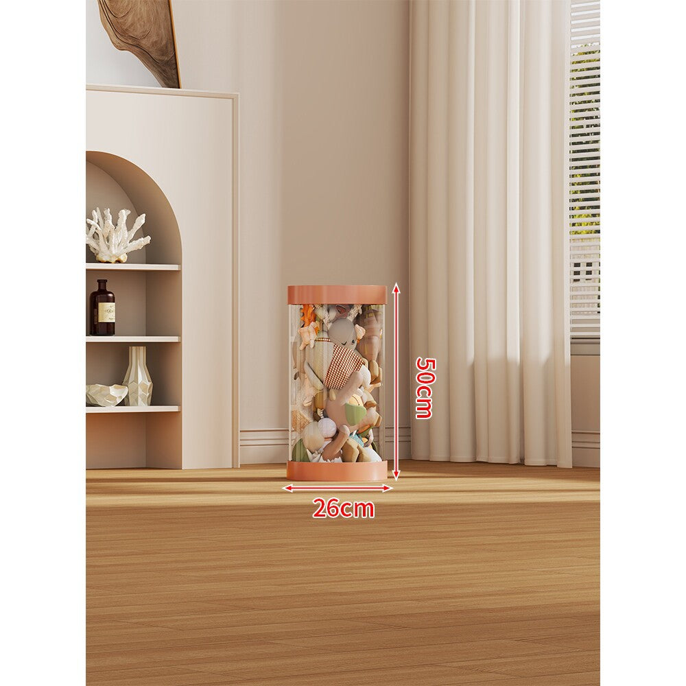 LED-lit Transparent Plush Toy Showcase Cylinder