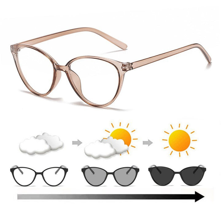 Women's trendy light-sensitive cat-eye glasses Stornfield