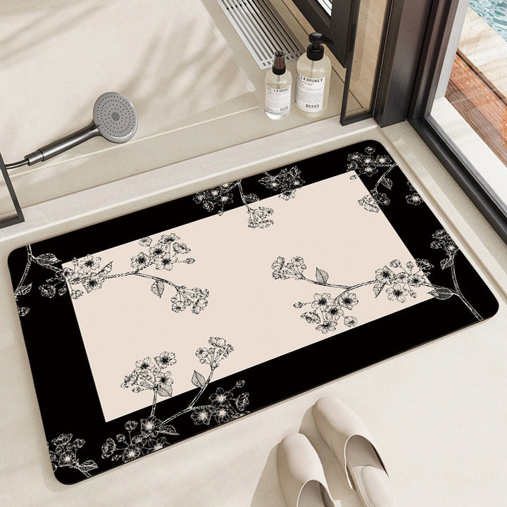 Floral Patterned Bathroom Mat Stornfield