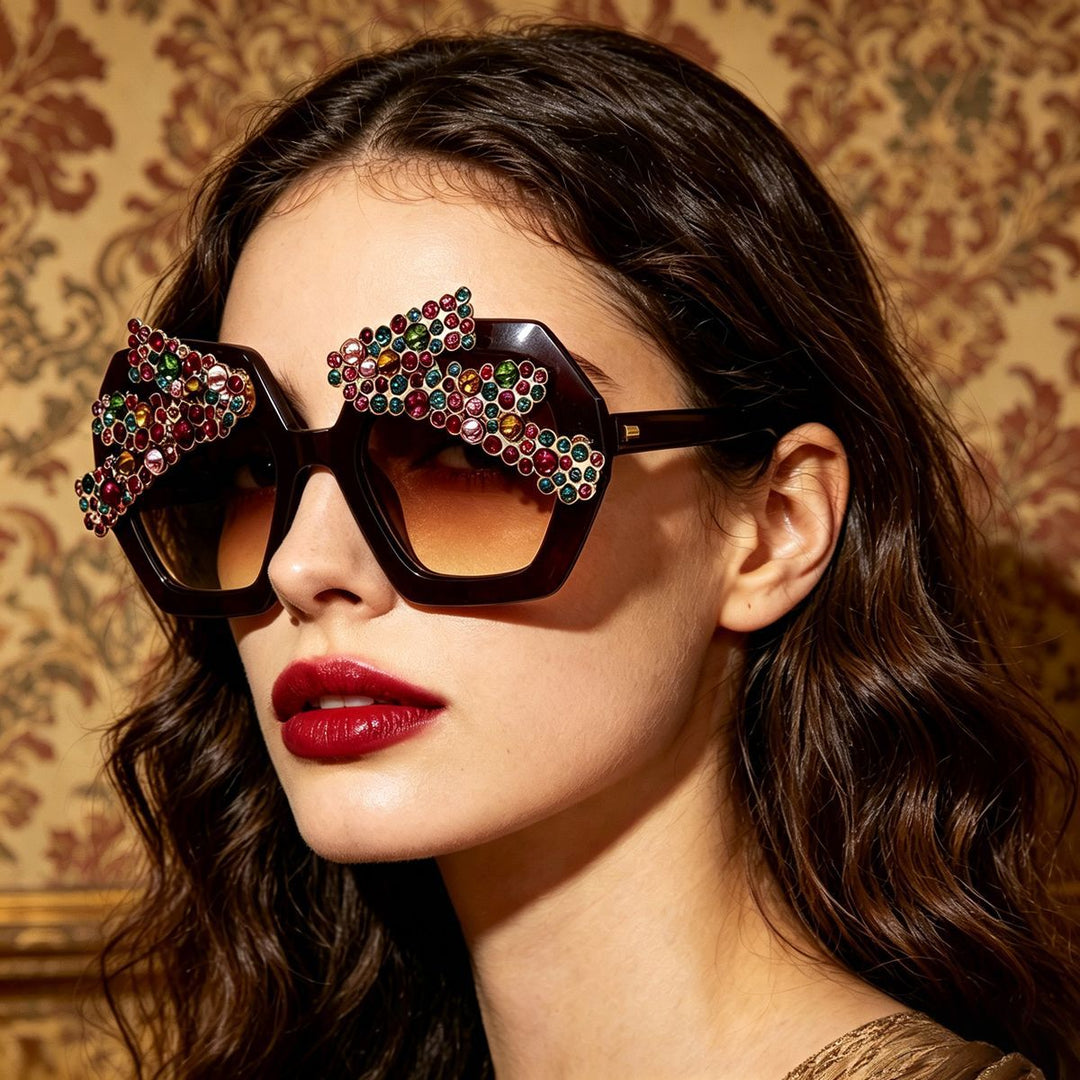 Women’s statement sunglasses with sparkling crystal frame Stornfield