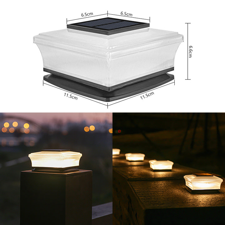 Low-Profile Solar Deck Post Cap Light With Warm Ambient Glow Stornfield