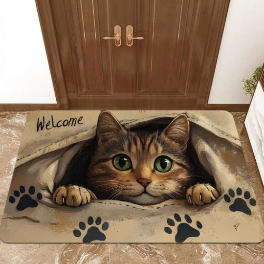 Cat-Themed Welcome Mat