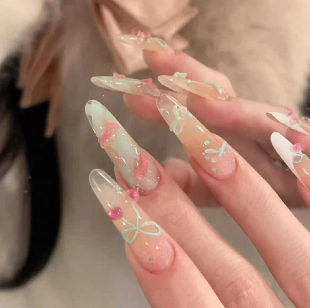 Elegant Glossy Gel Nail Extensions
