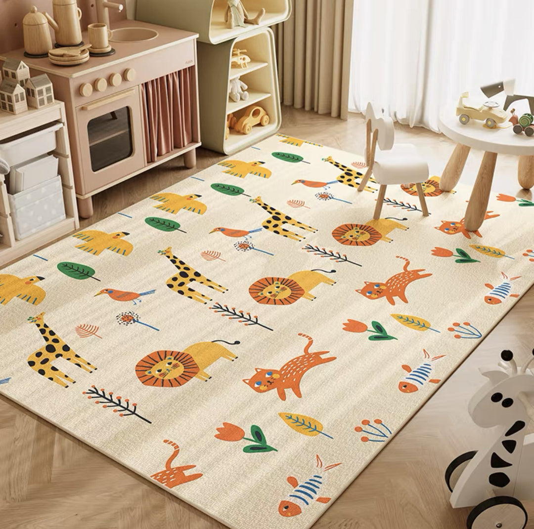 Children's Playful Cat-Themed Area Rug Stornfield