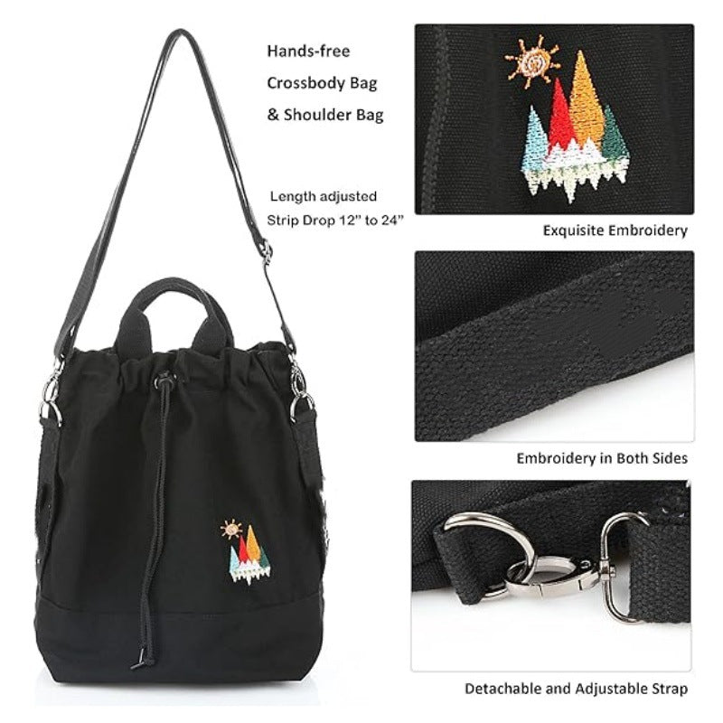 Leisure backpack with decorative embroidery and adjustable carrying system Stornfield