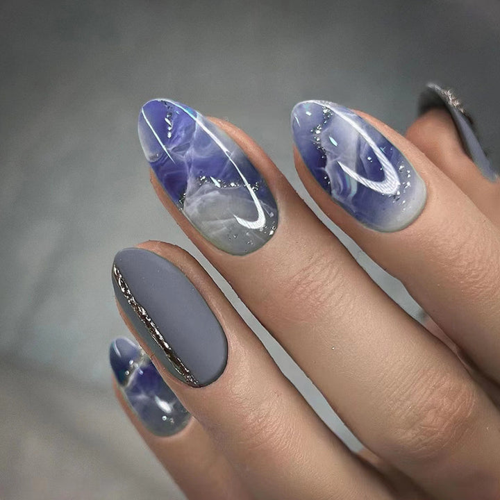 Premium Marble Design Press-On Nail Tips Stornfield