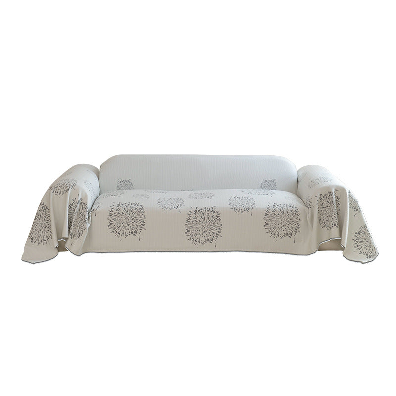Multi-functional sofa cover and bedspread with woven floral pattern